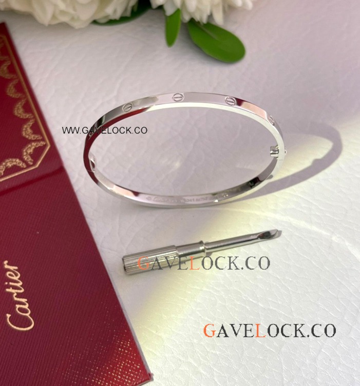 Hot Sale Copy Cartier Love Bangle Silver Narrow style